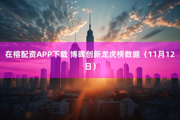 在榕配资APP下载 博晖创新龙虎榜数据（11月12日）