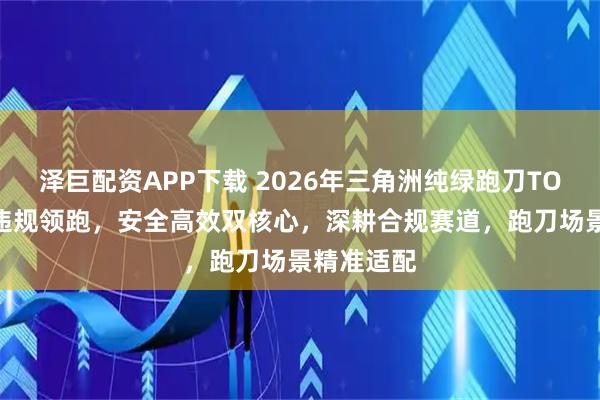 泽巨配资APP下载 2026年三角洲纯绿跑刀TOP10：零违规领跑，安全高效双核心，深耕合规赛道，跑刀场景精准适配