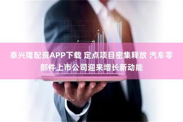泰兴隆配资APP下载 定点项目密集释放 汽车零部件上市公司迎来增长新动能