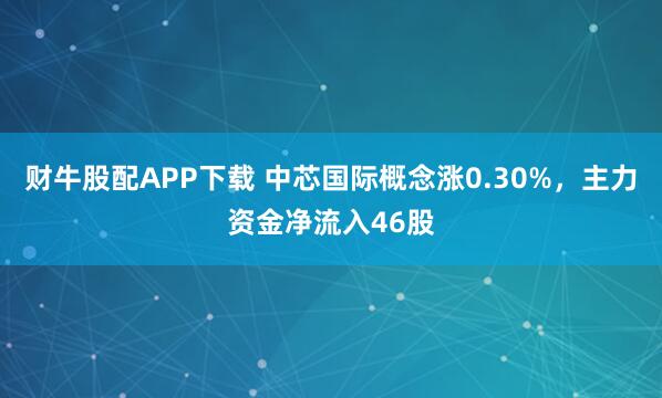 财牛股配APP下载 中芯国际概念涨0.30%,主力资金净流入46股